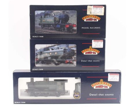 Three Bachmann 00 gauge locos to include 45xx in GWR unlined green, no.4527 a Pannier tank in GWR unlined green, no.9643, and