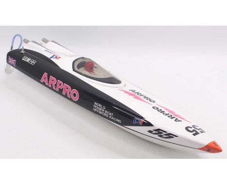 Dragon Boats Radio Controlled Battery Operated Carbon Fibre Offshore Series Arpro 700 EP Power Boat in white body with black 