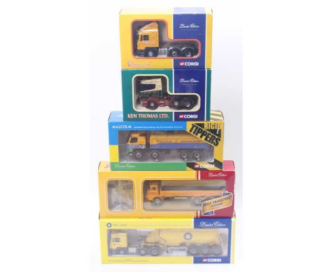 Corgi Toys limited edition 1/50 scale group of five boxed modern issue haulage diecasts to include No. CC12709 ERF ECS Feldbi