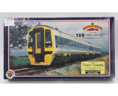 Bachmann 00 gauge class 158 two car set DMU, in Scot Rail livery. The set is in near mint condition, and is housed in the ori