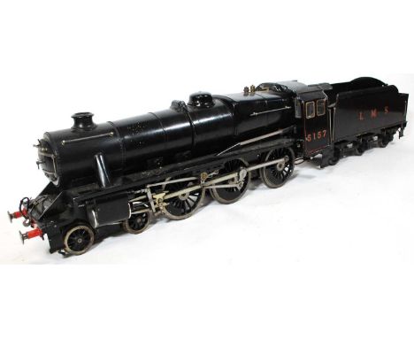 3.5 inch gauge LMS 4-6-0 black 5 loco and tender, in LMS plain black, fitted with a mechanical lubricator, and hand water pum