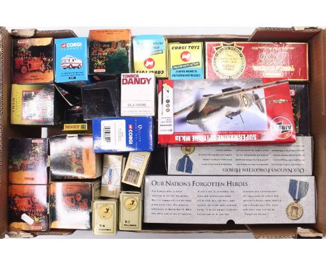 One Deep tray containing modern issue diecast models, of mixed scales including Matchbox fire engine series, Corgi Our Nation