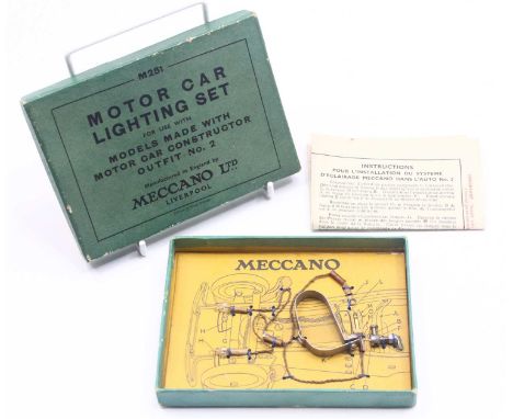 Meccano Pre-War 1933-1941 M251 Lighting Set for No.2 Constructor Outfit Car. Appears unused in original card box