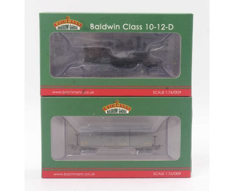 Bachmann 009 gauge Baldwin class 10-12-D, no.778, in WDLR black, factory weathered example, together with a Bachmann Bogie Am