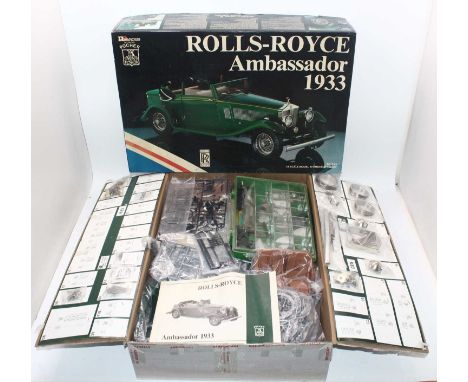 Pocher K83 1/8th scale kit for a Rolls Royce 1933 Ambassador, with most parts still bagged, housed in the original pictorial 