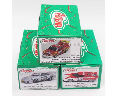 An Arena Models 1/43 scale resin racing car group to include a No. ARE784 Porsche 935 Victor, an ARE839 Lancia Stratos 1973 r