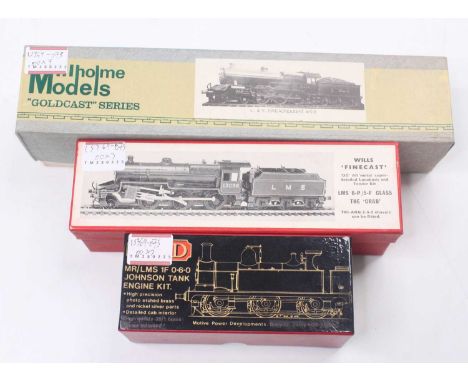 Three 00 gauge unmade kits to include an MPD LMS 1F 0-6-0 Johnson tank engine kit, chassis complete, with wheels, gearbox, op