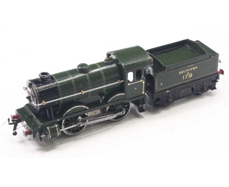 1929-35 Hornby No.1 clockwork Special loco &amp; tender Southern green A179 on small cab-side plate, ‘Southern A179’ on tende