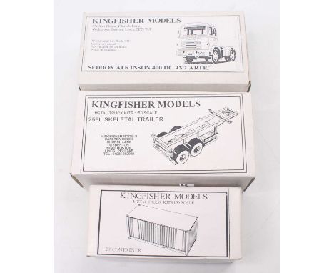 Kingfisher Models group of 3 white metal 1/50 scale examples to include; Seddon Atkinson 400DC 4x2 Arctic (unstarted) with in