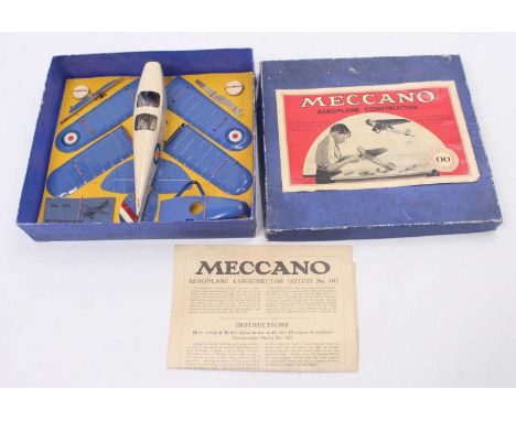 A Meccano Aero Constructor No. 00, circa 1935, comprising of blue, white and zinc components, complete with original instruct