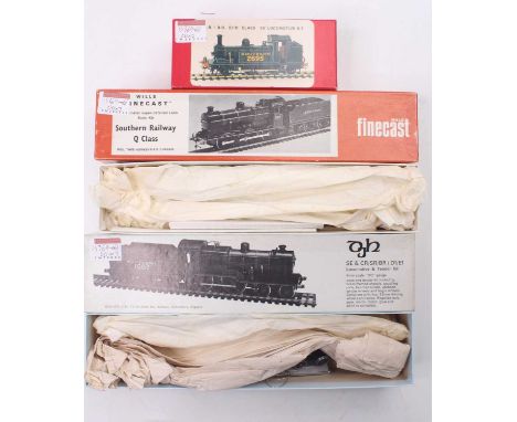 Three 00 gauge unmade kits to include a Wills Finecast Southern Maunsell Q class, with slaters sprung buffers, tender wheels 