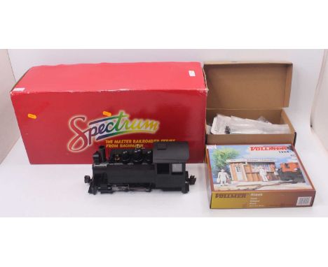 Bachmann Spectrum G gauge 45mm 0-4-0 Side Tank Porter, in unlettered, unnumbered black, item no. 82599. The loco appears unus