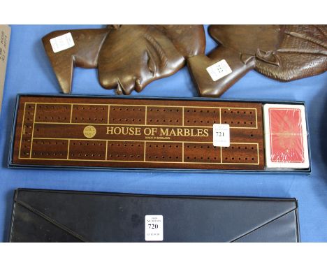 A cribbage board.