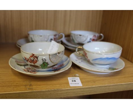 Japanese egg shell cups and saucers.