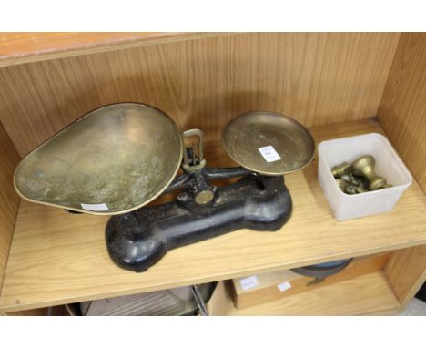 Kitchen scales and weights.