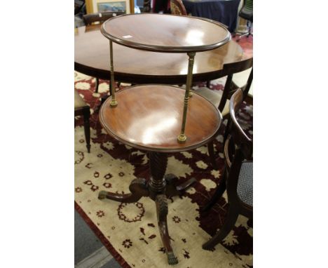 A good 19th century mahogany dumb waiter on carved tripod base.