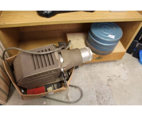 An old cine projector with film etc.