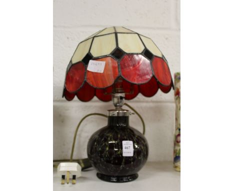 Decorative glass table lamp.