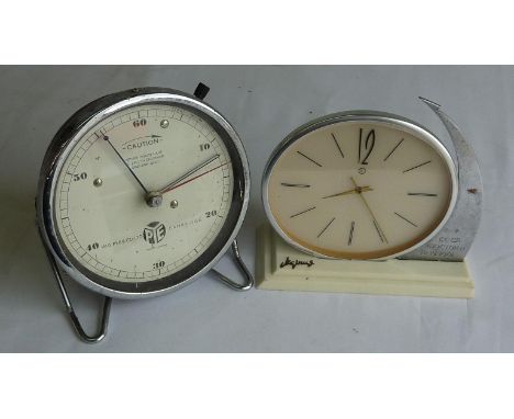 RUSSIAN ART DECO STYLE MANTLE CLOCK AND A PYE TIMER
