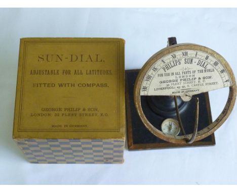 SUNDIAL WITH COMPASS IN ORIGINAL GEO. PHILIPS BOX