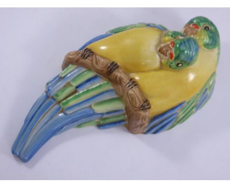 CLARICE CLIFF 'LOVE BIRDS' WALL POCKET, APPROX. 22 cm