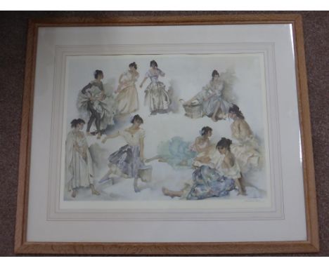 AFTER WILLIAM RUSSELL FLINT, 'VARIATIONS ON A THEME', EARLY FRAMED PRINT FROST AND REED LIMITED, APPROX. 60 X 45cm, BLIND GAL