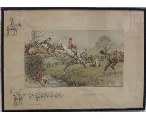 After Snaffles, 'Prepare To Receive Cavalry', a coloured lithograph, signed in pencil within the mount, 49 x 69cm, together w