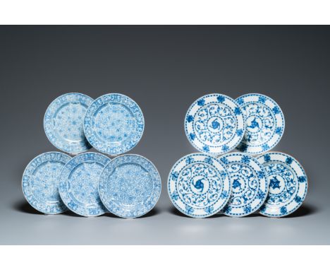 Fullt title: Ten Chinese blue and white plates, Kangxi/YongzhengDescription: Dia.: 22 cm