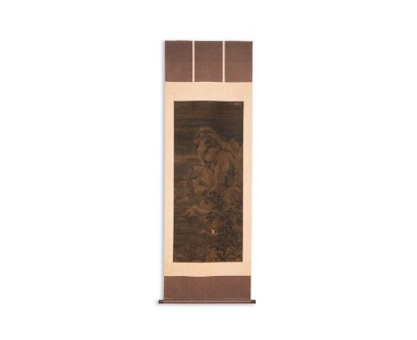 Fullt title: Chinese school: 'Landscape with a scholar and his servants', ink and colour on silk, MingDescription: Dim.: 256 