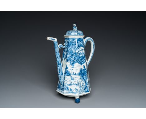 Fullt title: A Chinese blue and white 'Europa and the bull' coffeepot and cover, KangxiDescription: H.: 29 cm Condition: (UV-