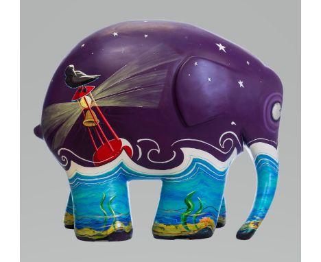 Inspired by elephants as carriers and Plymouth as a seafaring port, the artist combines these two themes and Elmer becomes th