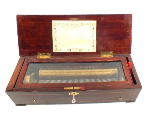 A Nicole Freres music box playing eight airs in inlaid Rosewood case