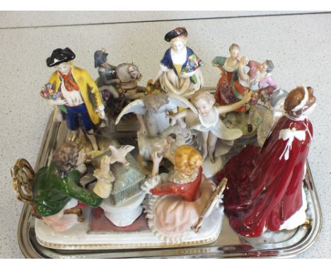 A Royal Worcester Queens 80th birthday figurine plus various others