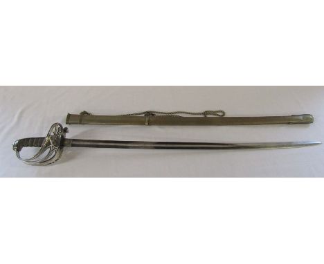 Officers dress sword and scabbard by Henry Wilkinson Pall Mall London, total length 98 cm, blade length 80.5 cm