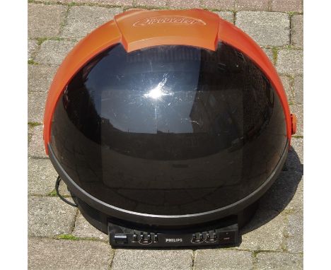 Retro Philips Discoverer portable TV in the form of a space helmet H 39 cm (untested)