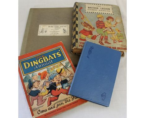 Quantity of vintage children's books including Ladybird books, The British Legion Games Annual, The Dingbats Annual 1950, Now