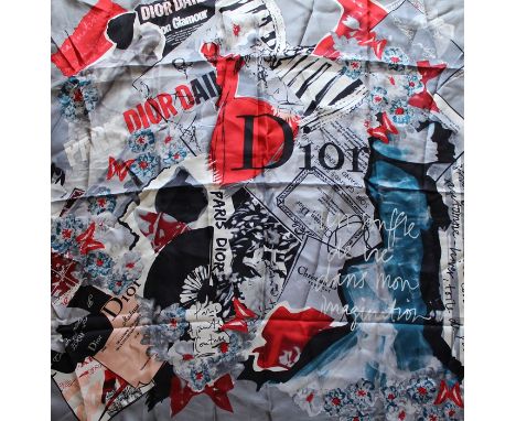 Christian Dior silk scarf 87 cm x 87 cm &amp; a Garrard silk scarf 84 cm x 86 cm