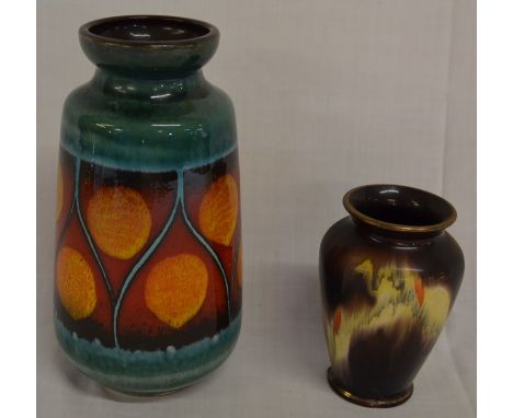 2 West German ceramic vases tallest 25cm