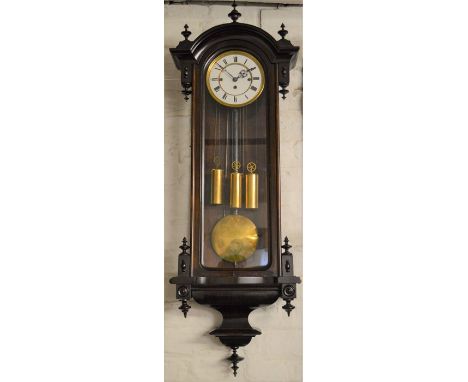 R M triple weight driven mechanism Vienna regulator wall clock Ht 113cm W 37cm