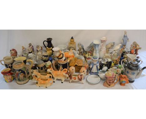 Various ceramic figures, vases, etc (2 boxes)