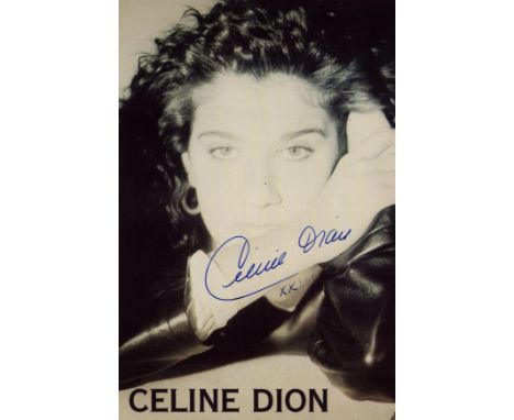 Celine Dion signed 6x4 inch black and white promo photo. Good condition. All autographs come with a Certificate of Authentici