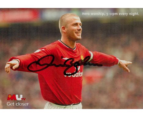 David Beckham signed postcard. Good condition. All autographs come with a Certificate of Authenticity. We combine postage on 