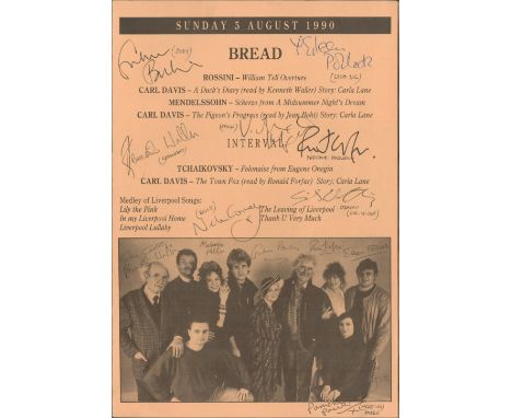 Multi signed Programme Bread 1990, Jean Boht, Carl Davis, Ron Goodwin, Ronald Forfar, Eileen Pollock and many more. Good cond