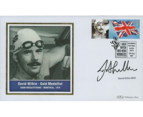 David Wilkie signed - Gold Medallist 100m - 200m Breaststroke - Montreal, 1976 FDC 'Great British Medal Winners'. 1 stamp plu