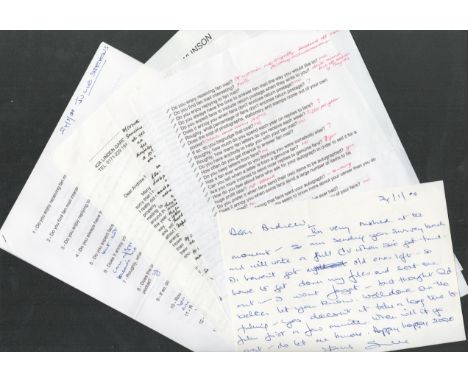 Carry On Actors completed questionnaires sent in from fans, Julie Stevens and Brian Rawlinson. Unusual item. Good condition. 