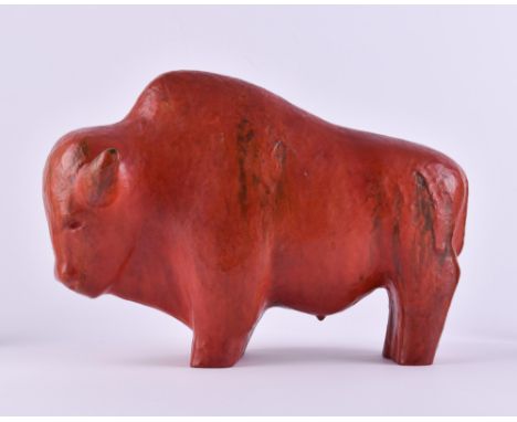   Kurt TSCHÖRNER (XX)  "Stier" Skulptur - Keramik, 22 cm x 31 cm x 15 cm        Kurt TSCHÖRNER (XX)  "Bull" sculpture - ceram