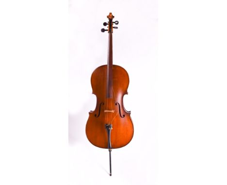   Cello um 1900  innen alter Klebezettel, Kopie Antonius Stradivarius Germany, Gesamtlänge 126 cm, dazu Bogen signiert Adolf 