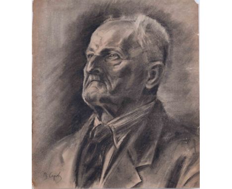   Valentin A. SEROV (1865-1911)  "Herrenportrait" Zeichnung - Kreide, 48,3 cm x 42,5 cm, links unten signiert, umlaufend am R