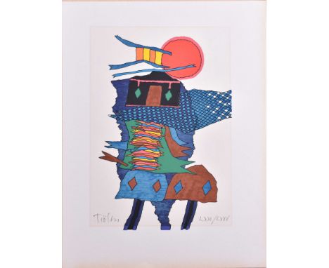   Heinz TRÖKES (1913-1997)  "Fischerhaus" Grafik - Farbsiebdruck, 39,5 cm x 30,5 cm, Nr. 71/75, links unten handsigniert,  Wv