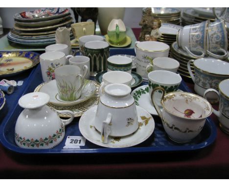 Worcester, Spode, Mayoral and other mugs, XIX Century cups, figures etc:- One Tray 